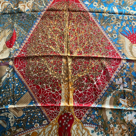 Red Silk-like Scarf - Picture 3 of 7